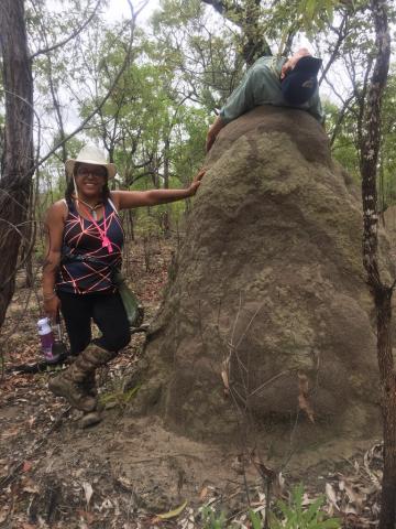 Giant termite mound Jessica Phil Australia