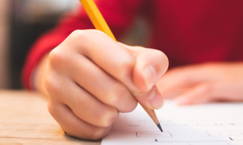 A hand holding a pencil